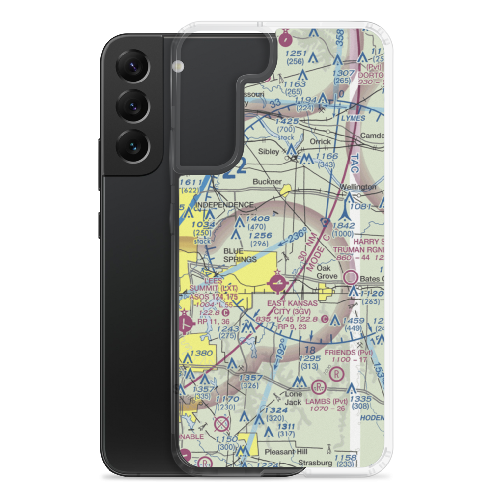 Washburn Farm Airport (62MO) VFR Sectional Samsung Case Samsung Galaxy S22 Plus model shown
