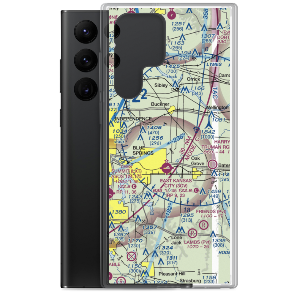 Washburn Farm Airport (62MO) VFR Sectional Samsung Case Samsung Galaxy S22 Ultra model shown