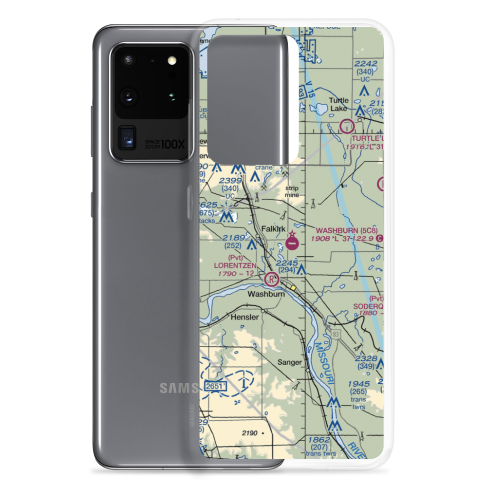 Washburn Municipal Airport (5C8) VFR Sectional Samsung Case Samsung Galaxy S20 Ultra model shown