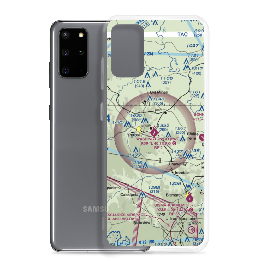 Washington County Airport (8WC) VFR Sectional Samsung Case Samsung Galaxy S20 Plus model shown