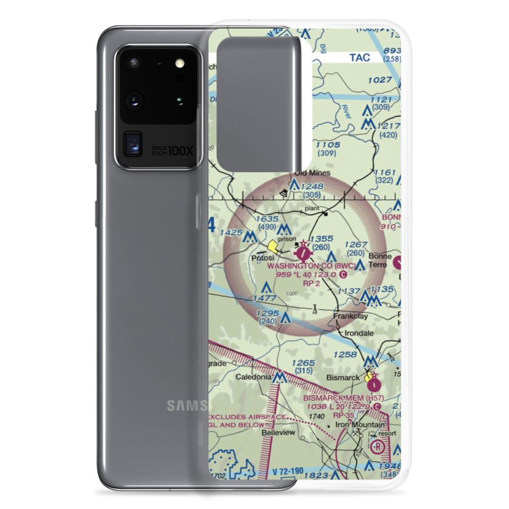 Washington County Airport (8WC) VFR Sectional Samsung Case Samsung Galaxy S20 Ultra model shown