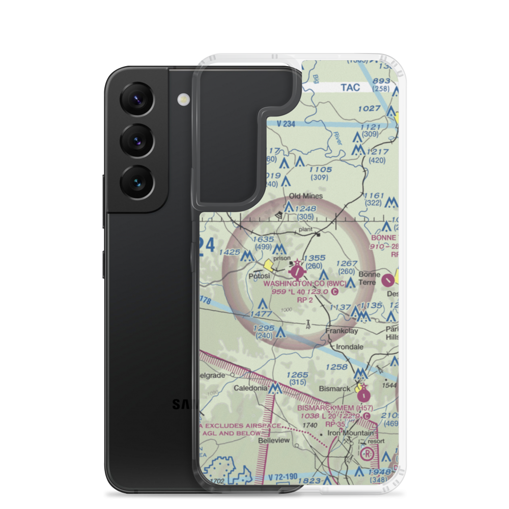 Washington County Airport (8WC) VFR Sectional Samsung Case Samsung Galaxy S22 model shown