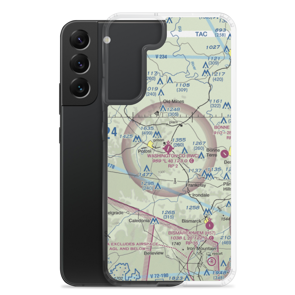 Washington County Airport (8WC) VFR Sectional Samsung Case Samsung Galaxy S22 Plus model shown