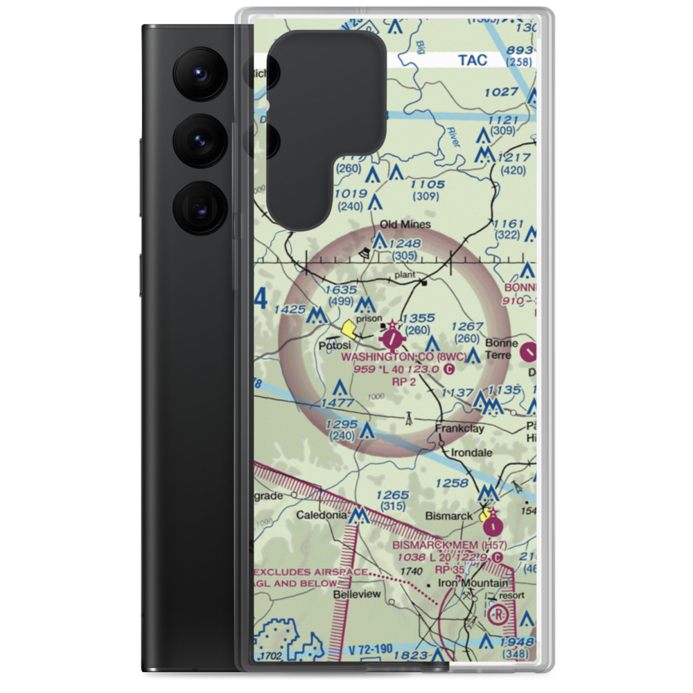 Washington County Airport (8WC) VFR Sectional Samsung Case Samsung Galaxy S22 Ultra model shown