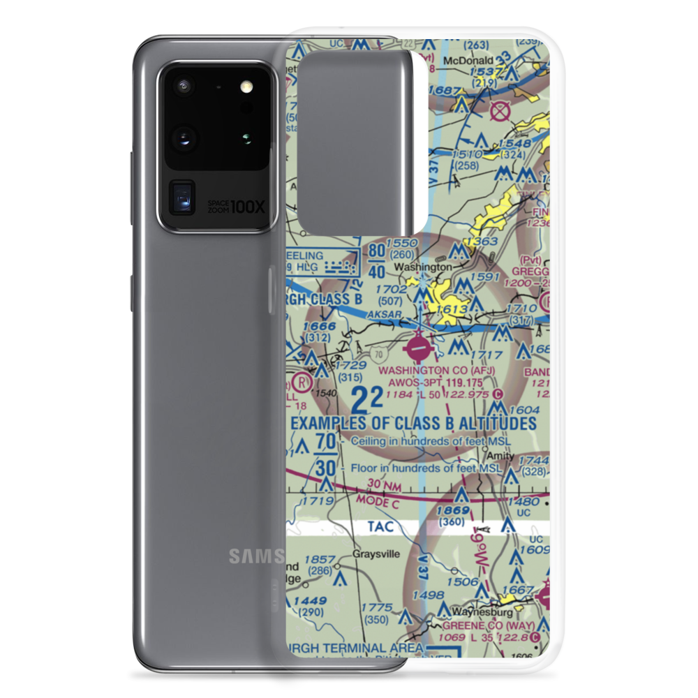 Washington County Airport (AFJ) VFR Sectional Samsung Case Samsung Galaxy S20 Ultra model shown