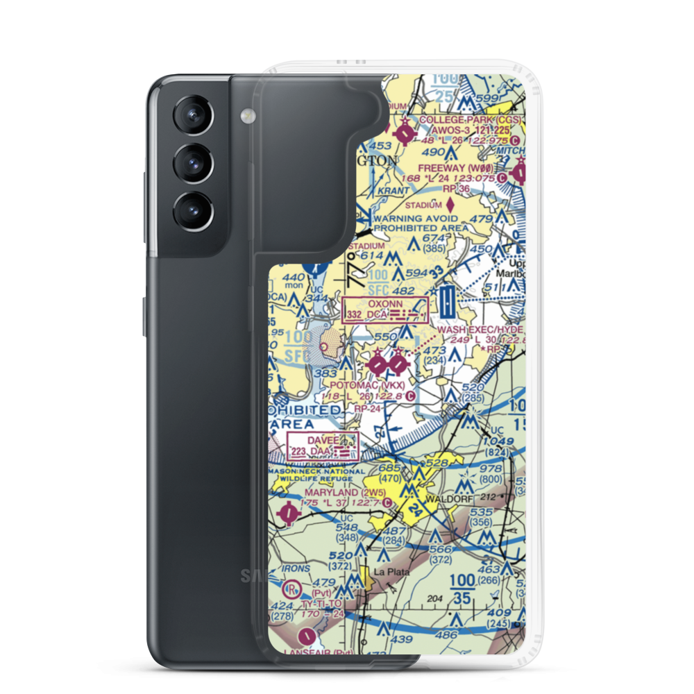 Washington Executive Hyde Field (W32) VFR Sectional Samsung Case Samsung Galaxy S21 model shown