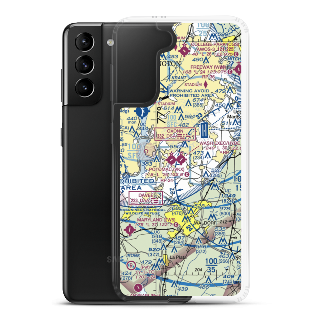Washington Executive Hyde Field (W32) VFR Sectional Samsung Case Samsung Galaxy S21 Plus model shown