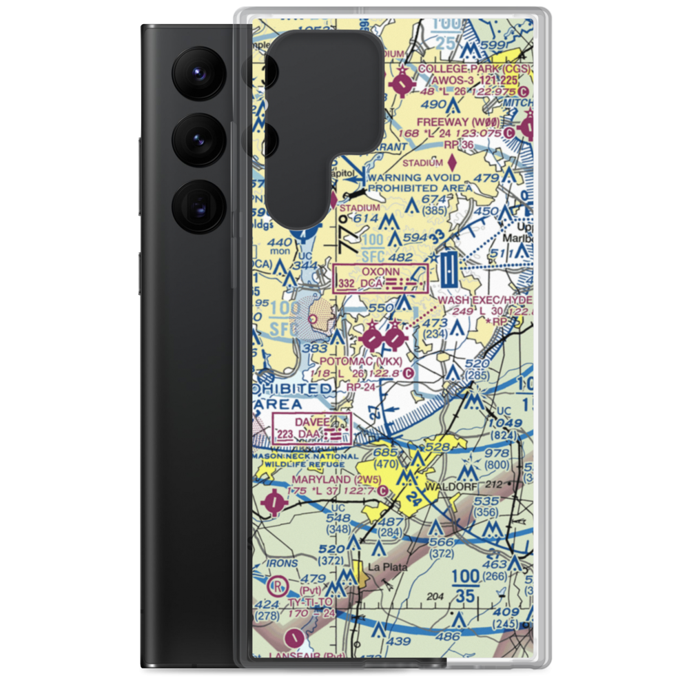 Washington Executive Hyde Field (W32) VFR Sectional Samsung Case Samsung Galaxy S22 Ultra model shown