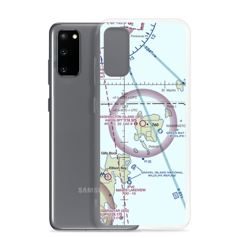 Washington Island Airport (2P2) VFR Sectional Samsung Case Samsung Galaxy S20 model shown