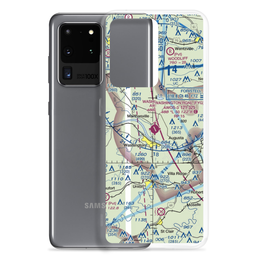 Washington Regional Airport (FYG) VFR Sectional Samsung Case Samsung Galaxy S20 Ultra model shown