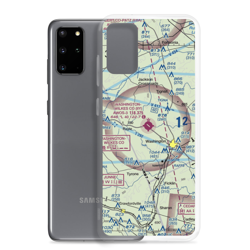Washington Wilkes County Airport (IIY) VFR Sectional Samsung Case Samsung Galaxy S20 Plus model shown
