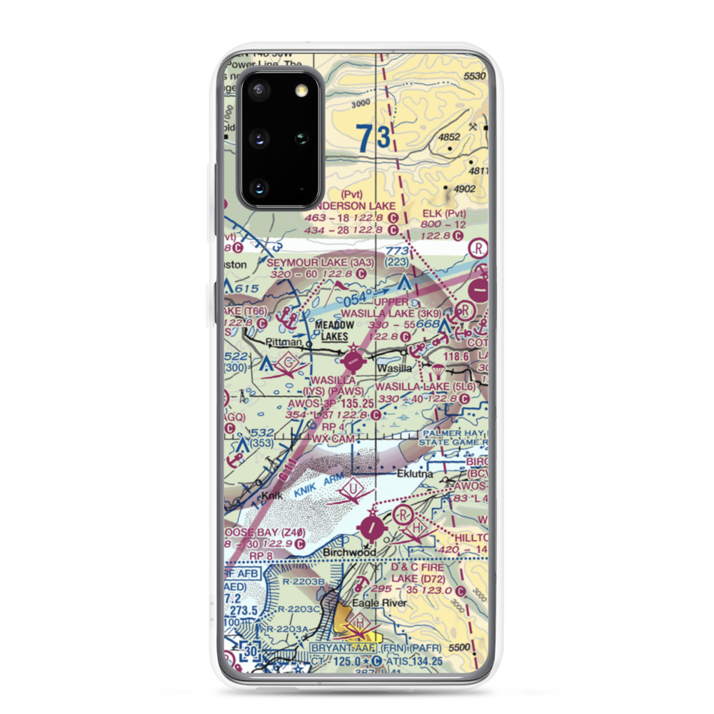 Wasilla Airport (IYS) VFR Sectional Samsung Case Samsung Galaxy S20 Plus model shown