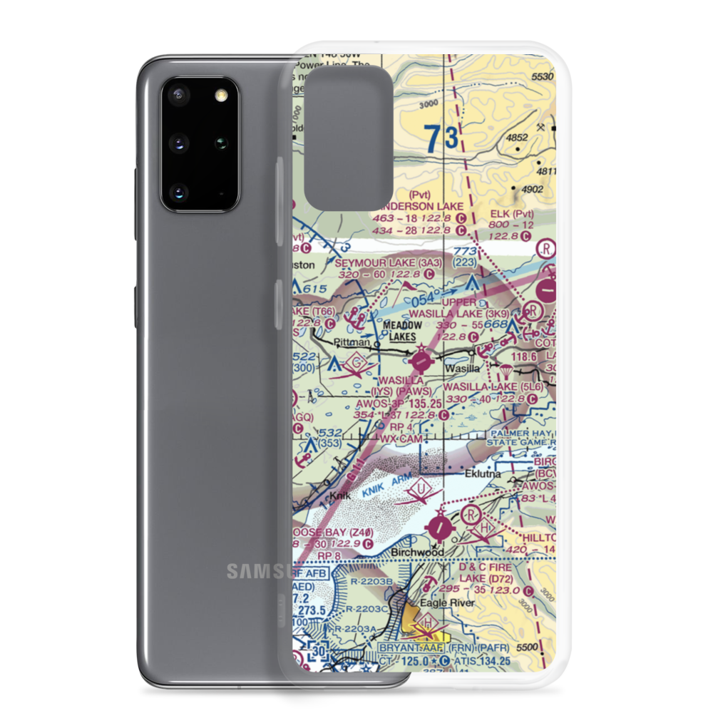 Wasilla Airport (IYS) VFR Sectional Samsung Case Samsung Galaxy S20 Plus model shown
