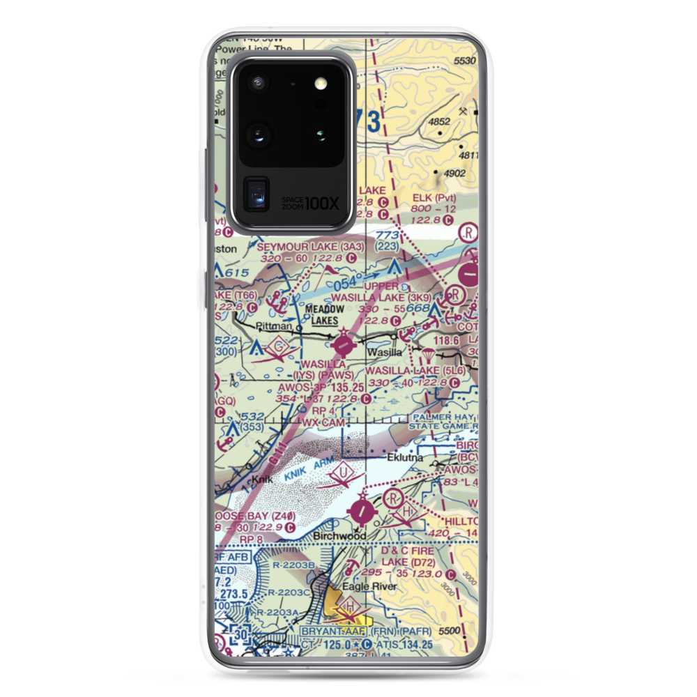 Wasilla Airport (IYS) VFR Sectional Samsung Case Samsung Galaxy S20 Ultra model shown