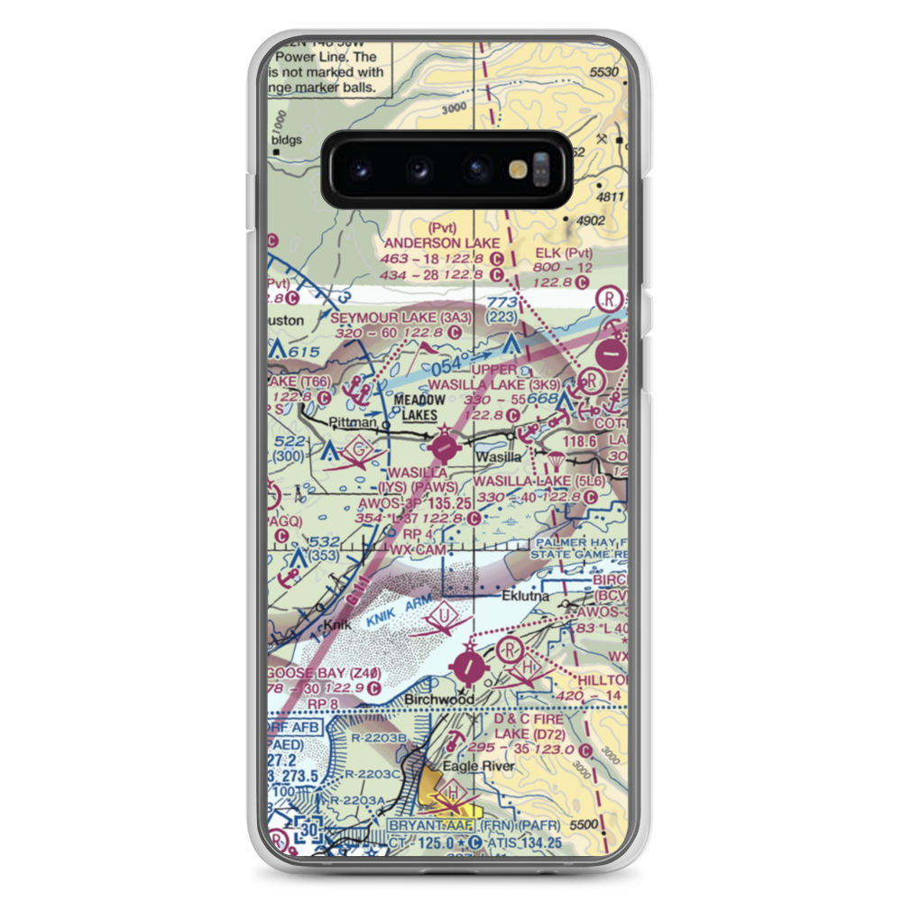 Wasilla Airport (IYS) VFR Sectional Samsung Case Samsung Galaxy S10+ model shown