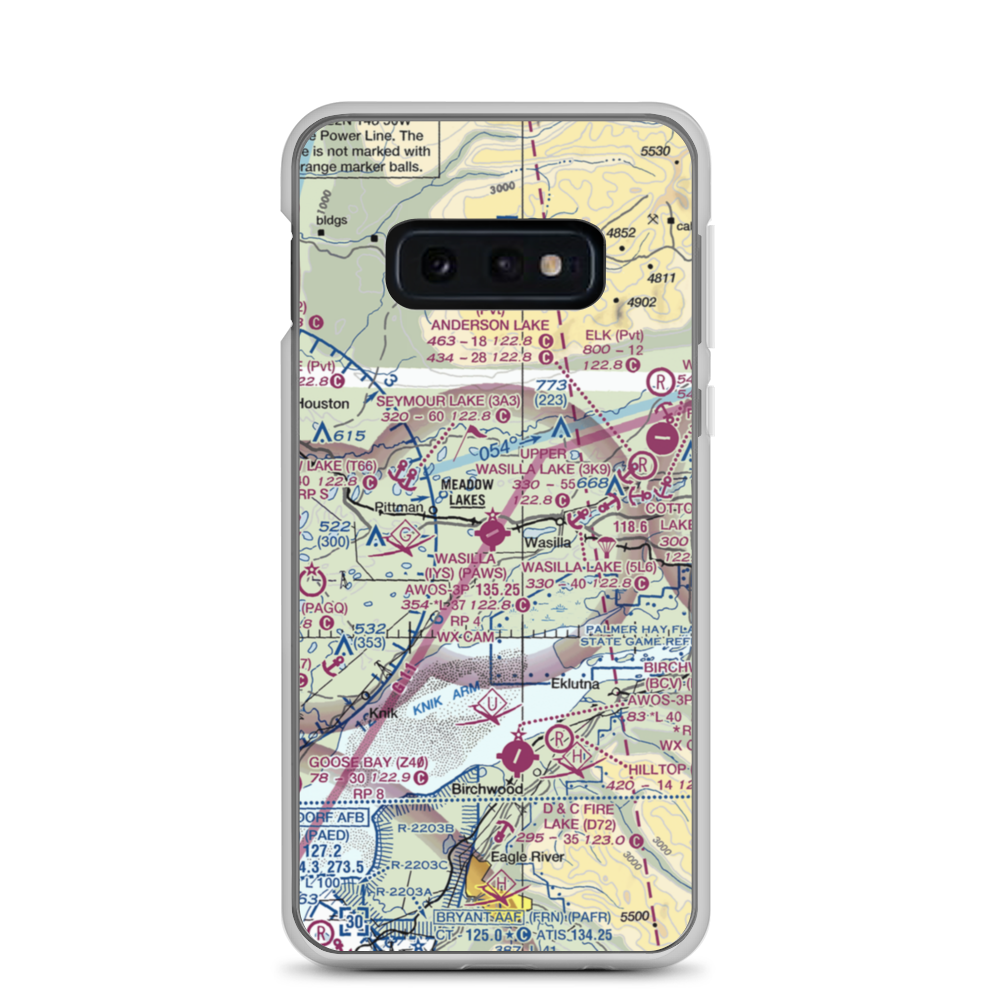 Wasilla Airport (IYS) VFR Sectional Samsung Case Samsung Galaxy S10e model shown