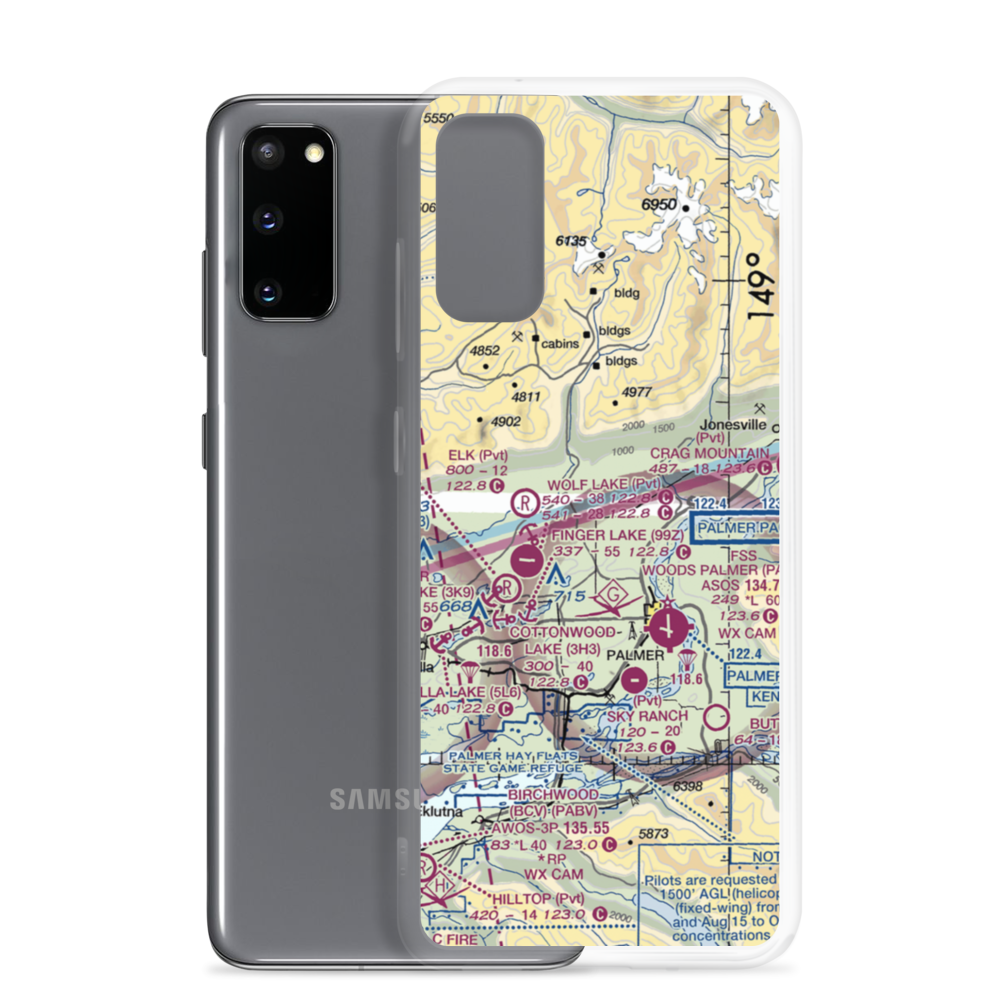 Wasilla Creek Airpark (05AK) VFR Sectional Samsung Case Samsung Galaxy S20 model shown