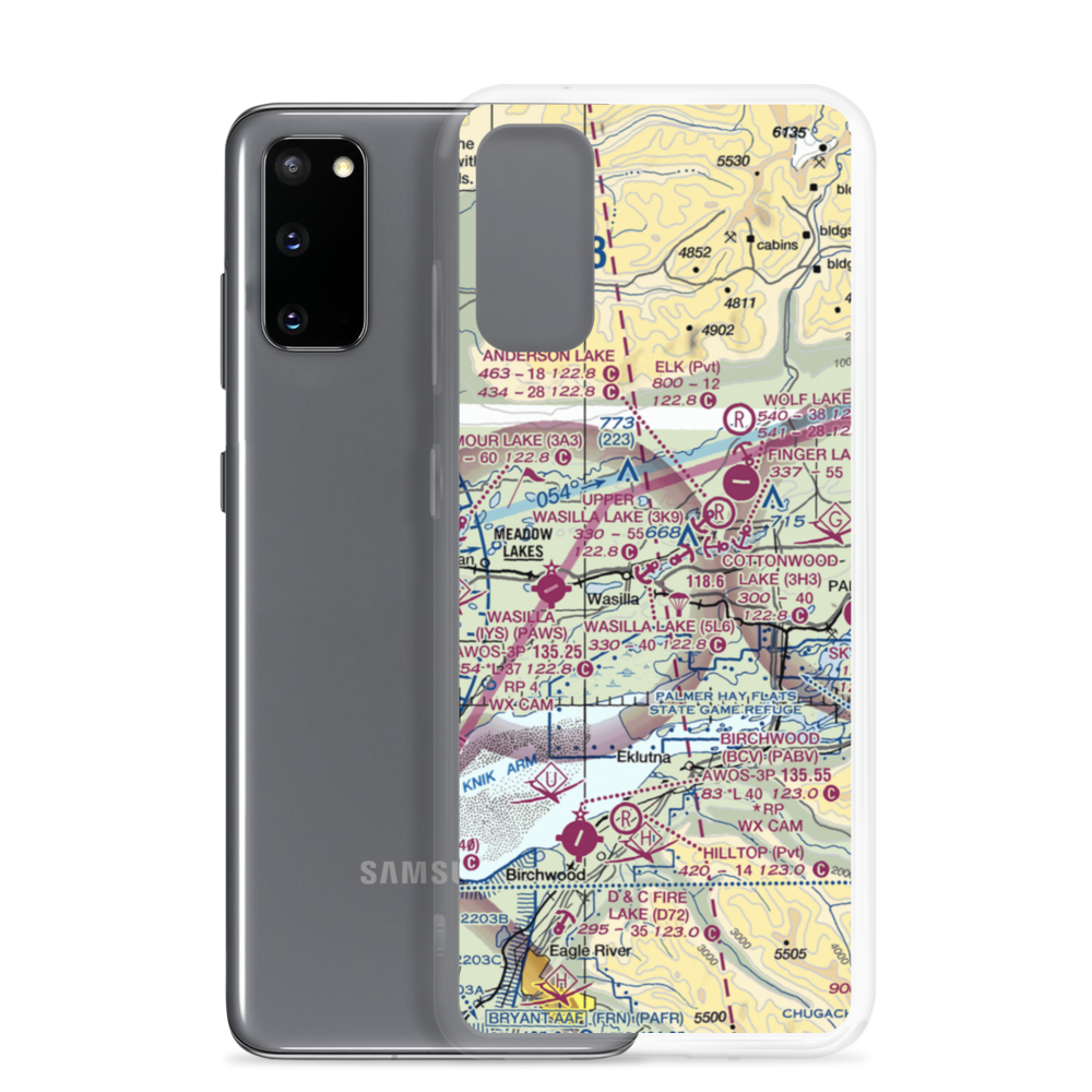 Wasilla Lake Seaplane Base (5L6) VFR Sectional Samsung Case Samsung Galaxy S20 model shown