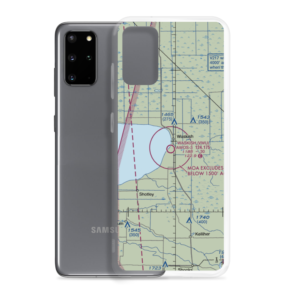 Waskish Municipal Airport (VWU) VFR Sectional Samsung Case Samsung Galaxy S20 Plus model shown
