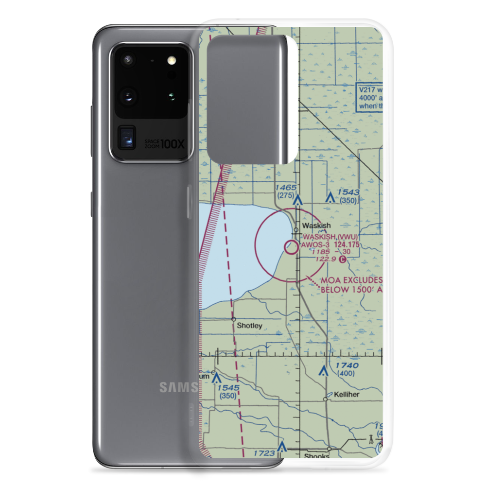 Waskish Municipal Airport (VWU) VFR Sectional Samsung Case Samsung Galaxy S20 Ultra model shown