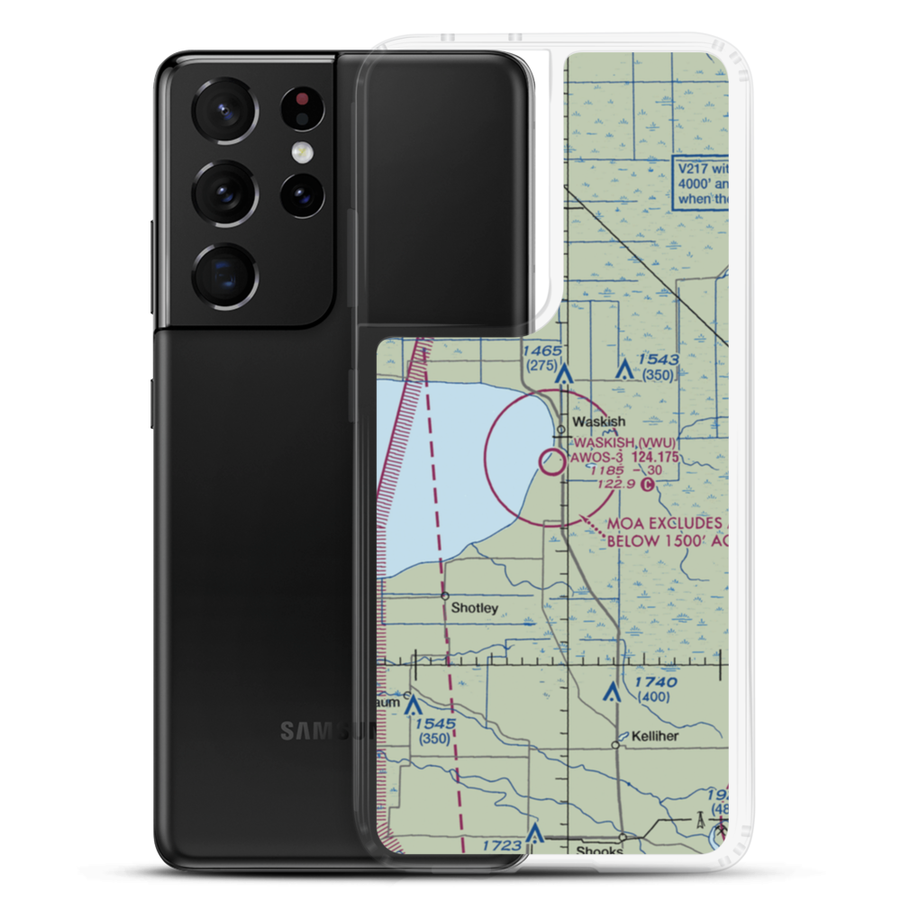 Waskish Municipal Airport (VWU) VFR Sectional Samsung Case Samsung Galaxy S21 Ultra model shown