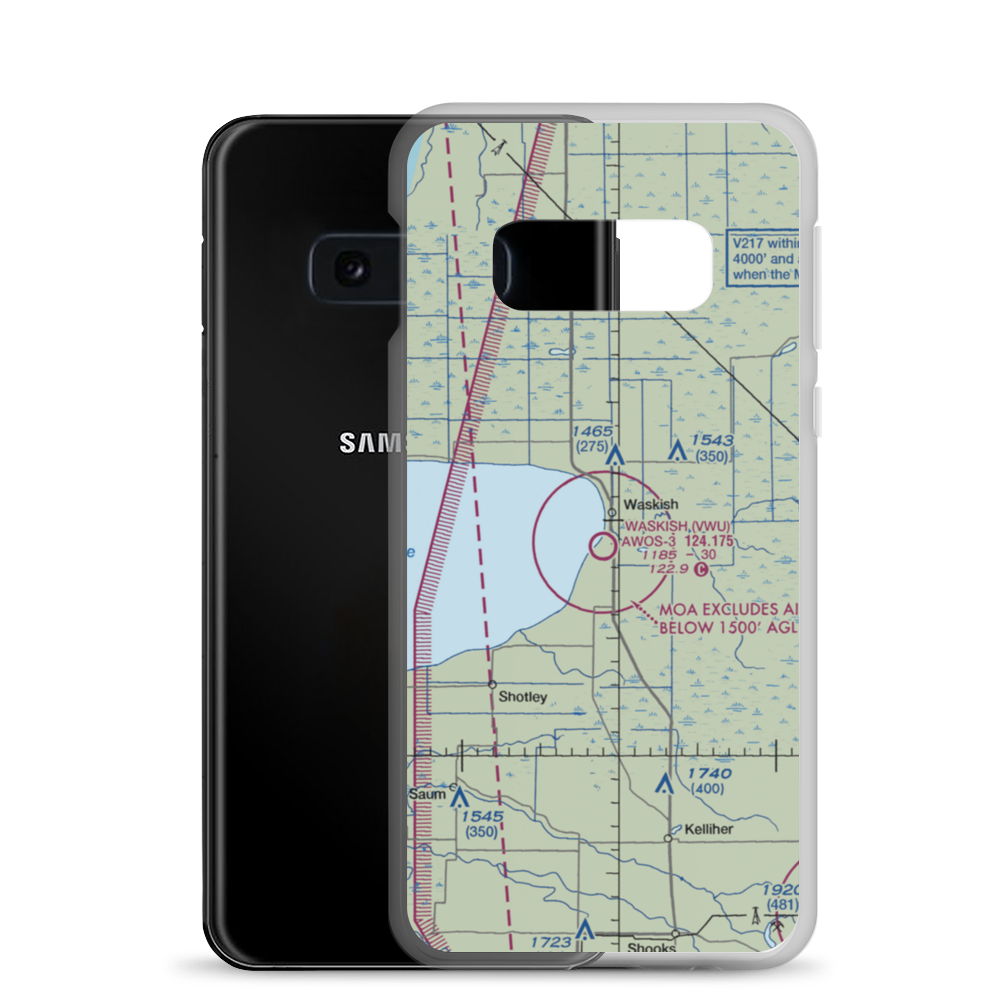 Waskish Municipal Airport (VWU) VFR Sectional Samsung Case Samsung Galaxy S10e model shown