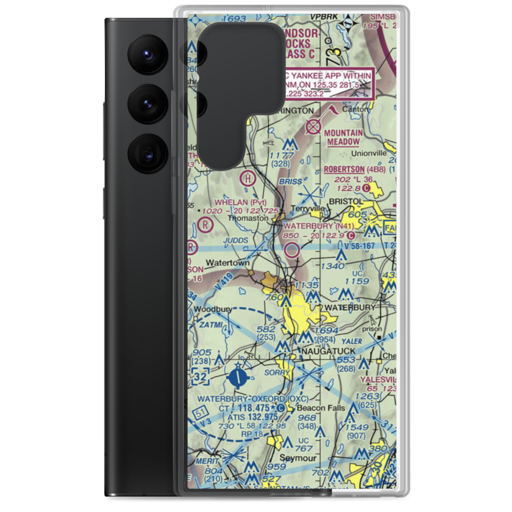 Waterbury Airport (N41) VFR Sectional Samsung Case Samsung Galaxy S22 Ultra model shown