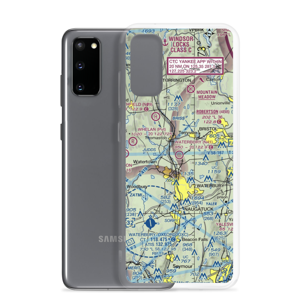 Waterbury Airport (N41) VFR Sectional Samsung Case Samsung Galaxy S20 model shown