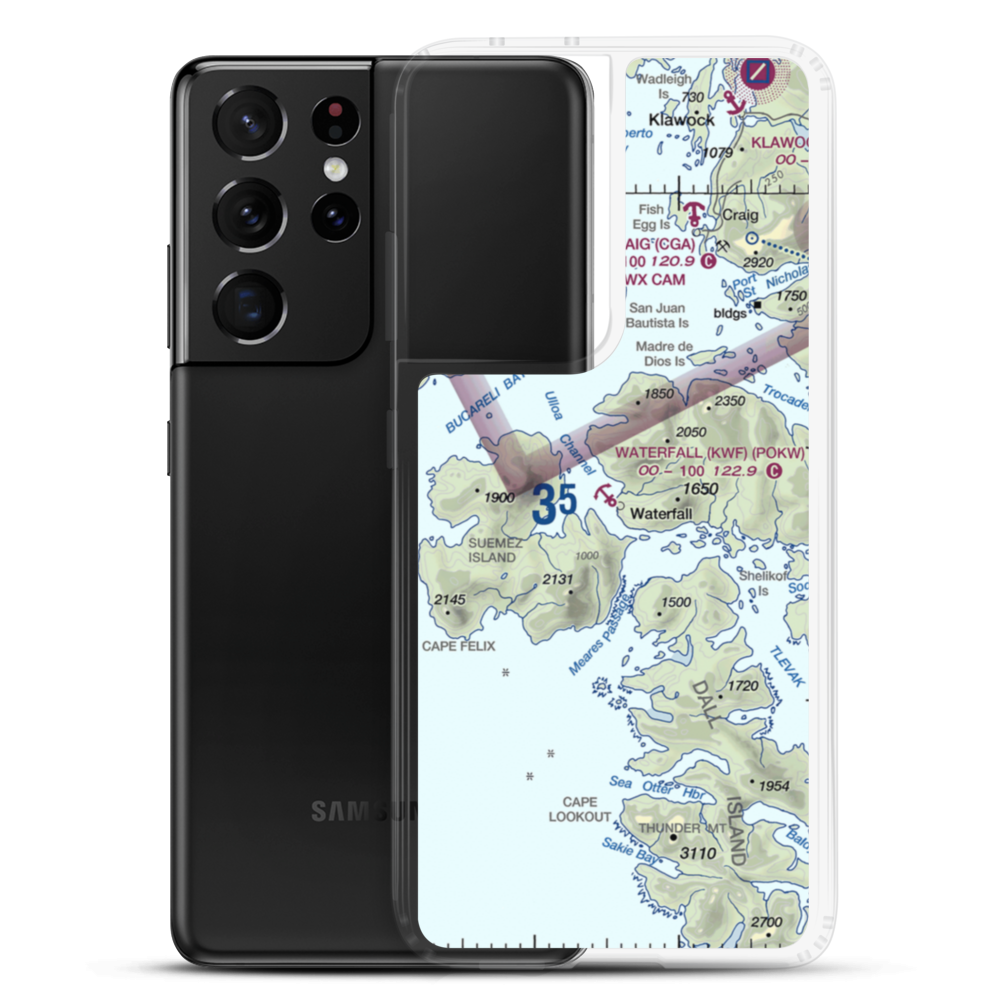 Waterfall Seaplane Base (KWF) VFR Sectional Samsung Case Samsung Galaxy S21 Ultra model shown