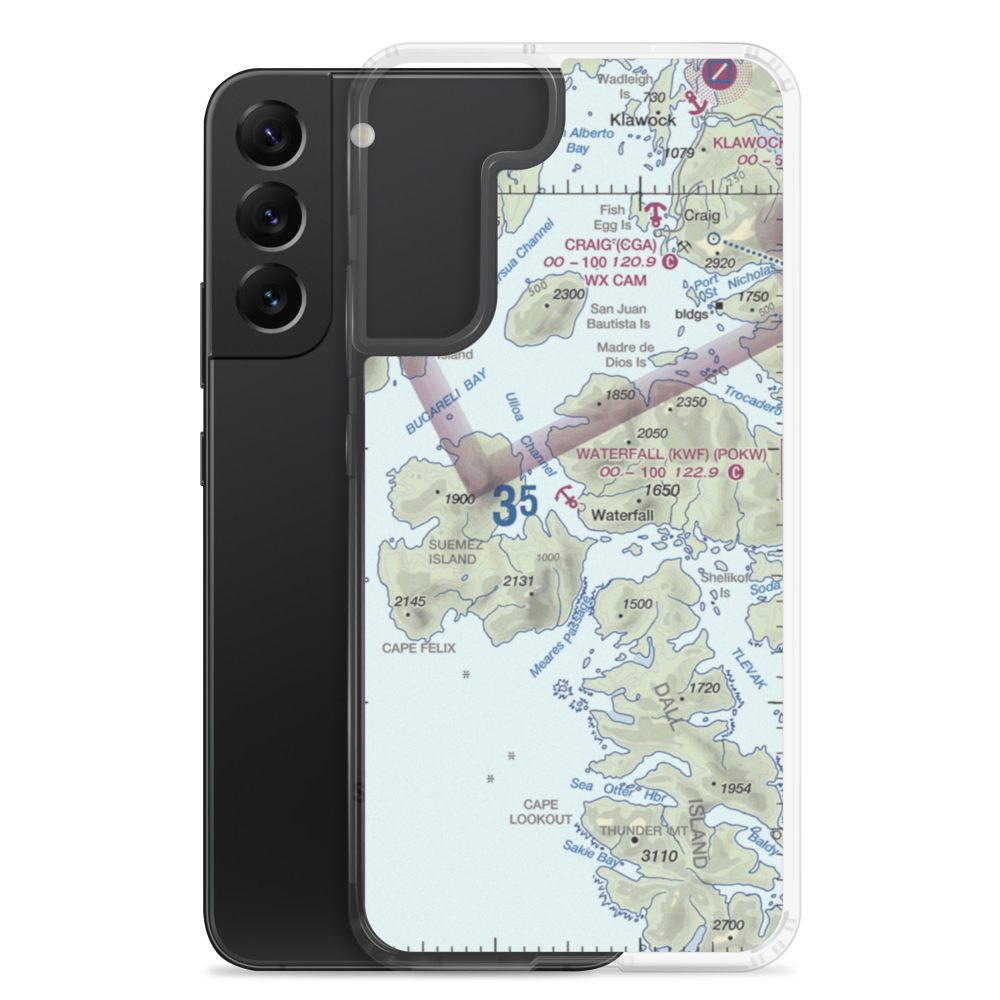 Waterfall Seaplane Base (KWF) VFR Sectional Samsung Case Samsung Galaxy S22 Plus model shown