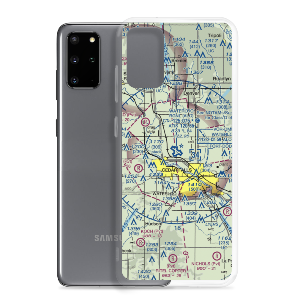 Waterloo Regional Airport (ALO) VFR Sectional Samsung Case Samsung Galaxy S20 Plus model shown