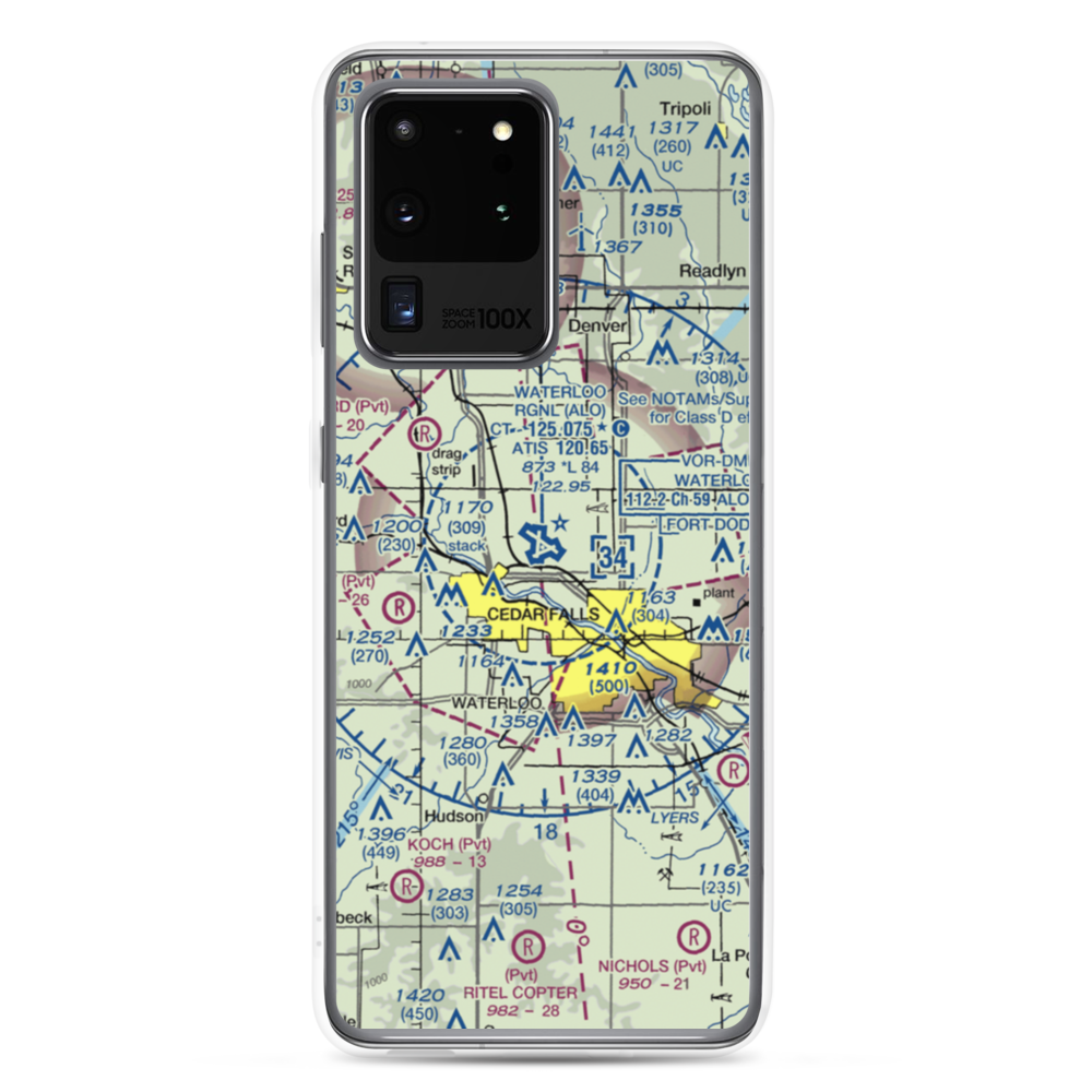 Waterloo Regional Airport (ALO) VFR Sectional Samsung Case Samsung Galaxy S20 Ultra model shown