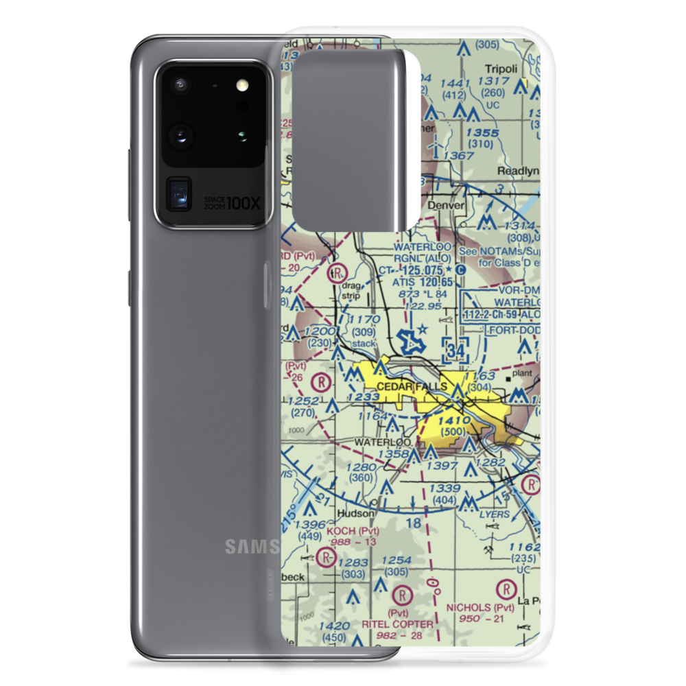 Waterloo Regional Airport (ALO) VFR Sectional Samsung Case Samsung Galaxy S20 Ultra model shown