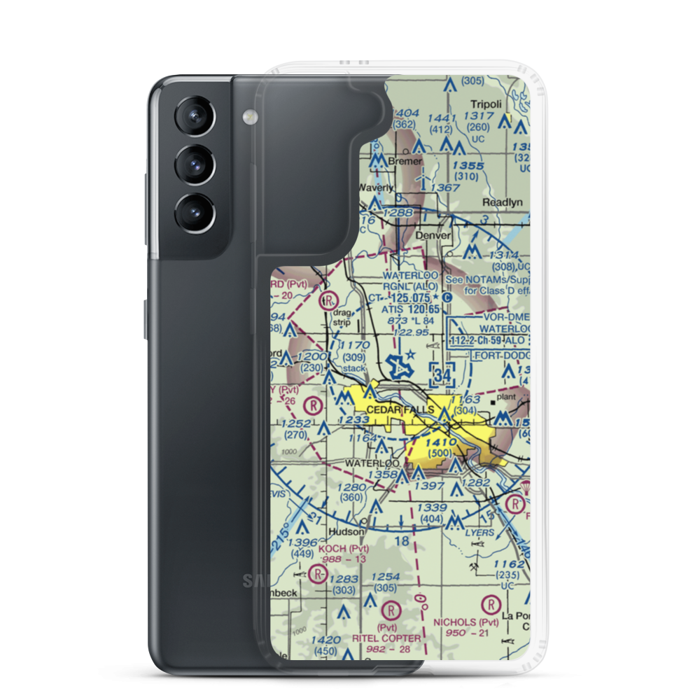 Waterloo Regional Airport (ALO) VFR Sectional Samsung Case Samsung Galaxy S21 model shown