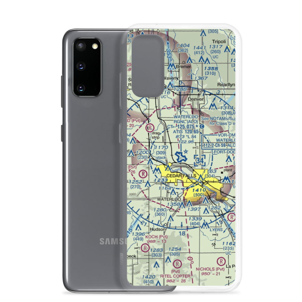 Waterloo Regional Airport (ALO) VFR Sectional Samsung Case Samsung Galaxy S20 model shown