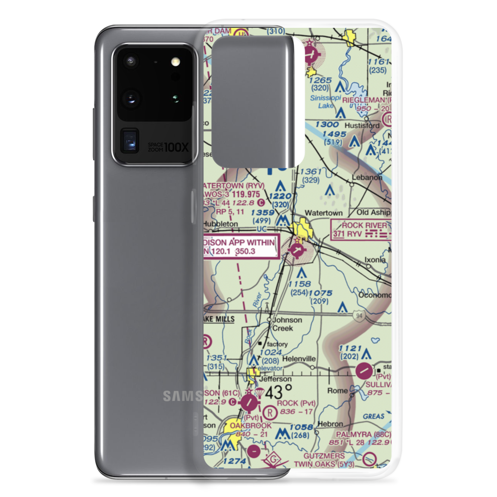Watertown Municipal Airport (RYV) VFR Sectional Samsung Case Samsung Galaxy S20 Ultra model shown