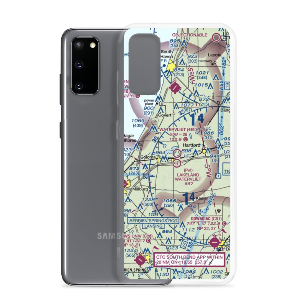 Watervliet Municipal Airport (40C) VFR Sectional Samsung Case Samsung Galaxy S20 model shown