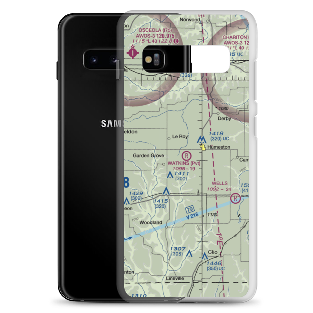 Watkins Private Airport (5IA3) VFR Sectional Samsung Case Samsung Galaxy S10+ model shown