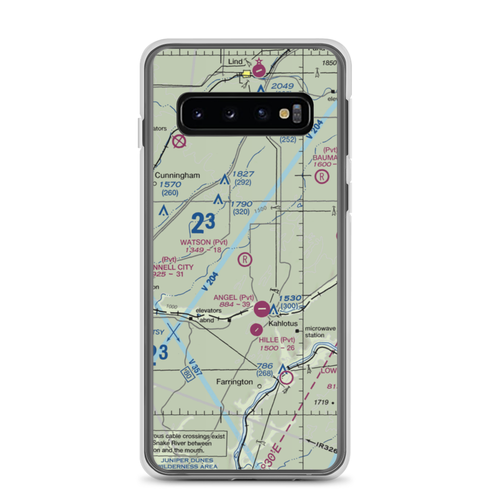 Watson Airport (3WA4) VFR Sectional Samsung Case Samsung Galaxy S10 model shown