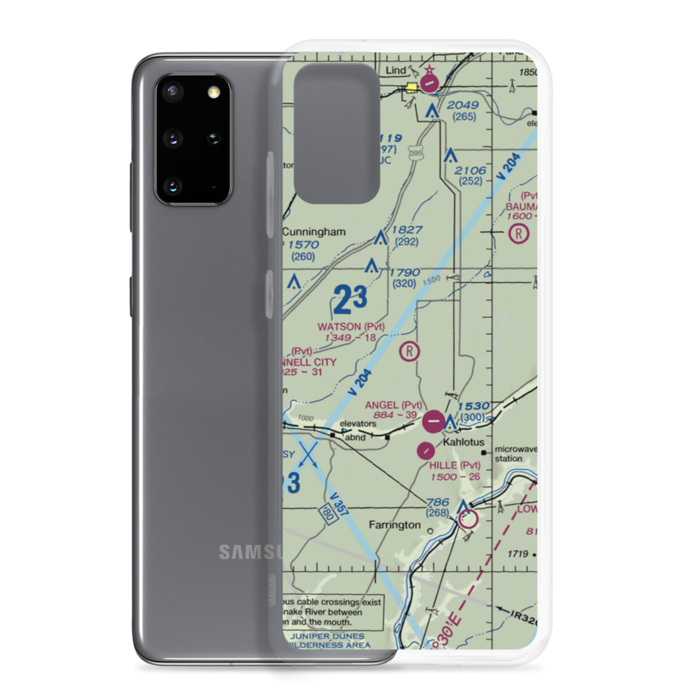 Watson Airport (3WA4) VFR Sectional Samsung Case Samsung Galaxy S20 Plus model shown