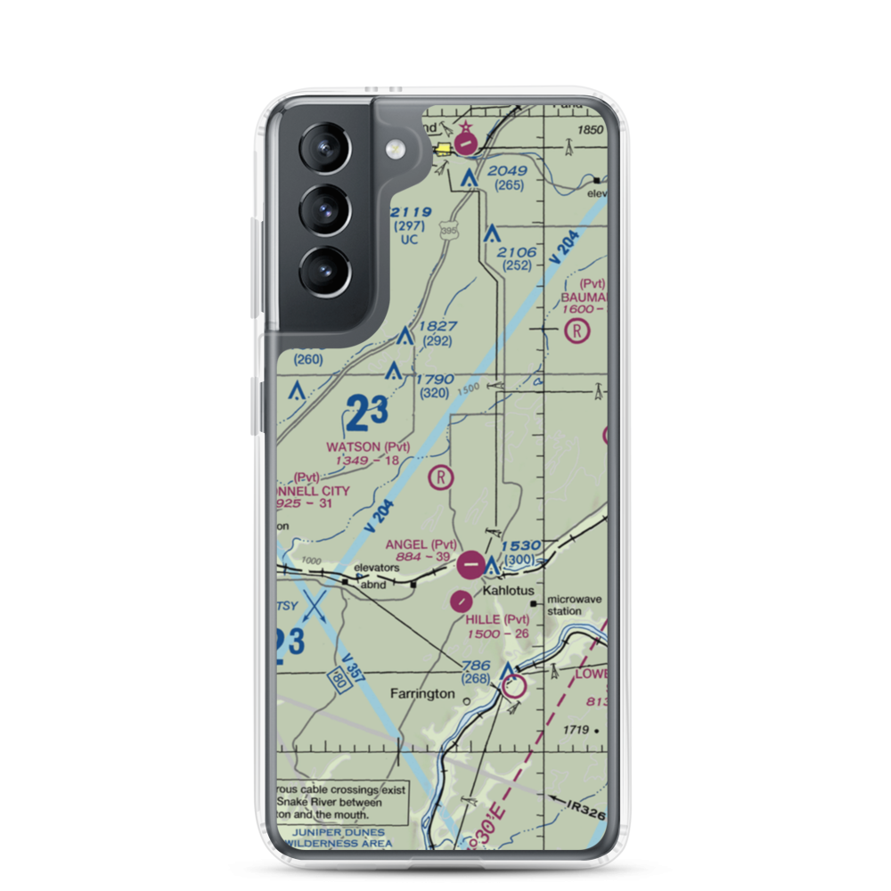 Watson Airport (3WA4) VFR Sectional Samsung Case Samsung Galaxy S21 model shown