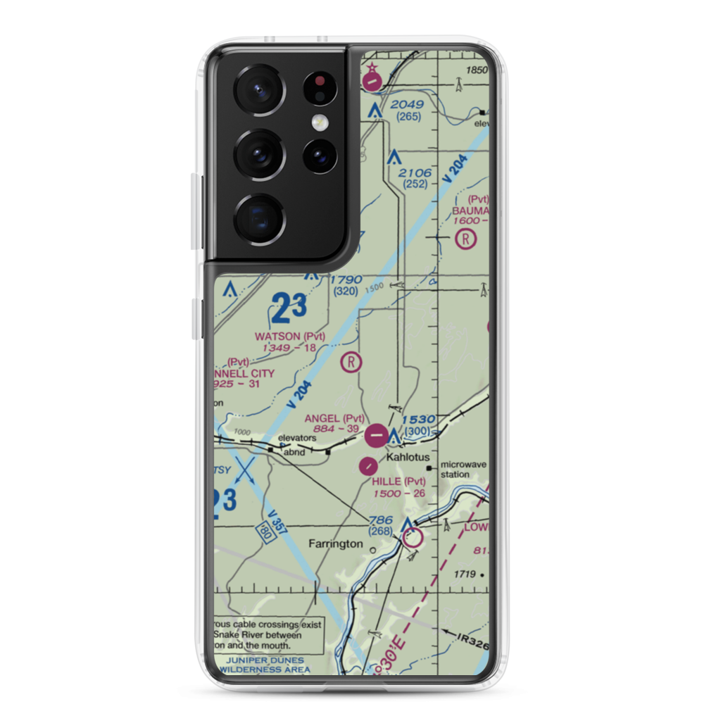 Watson Airport (3WA4) VFR Sectional Samsung Case Samsung Galaxy S21 Ultra model shown