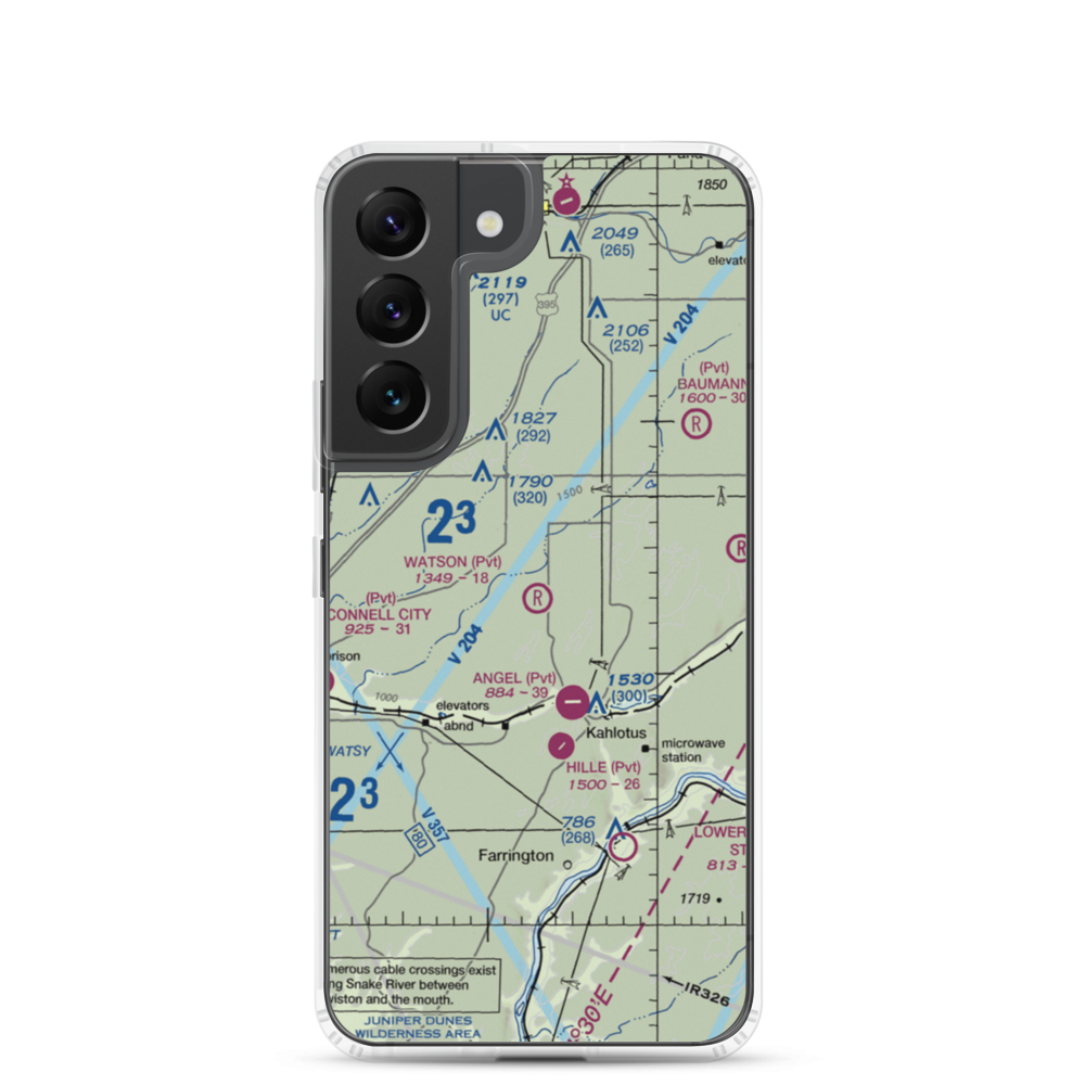 Watson Airport (3WA4) VFR Sectional Samsung Case Samsung Galaxy S22 model shown