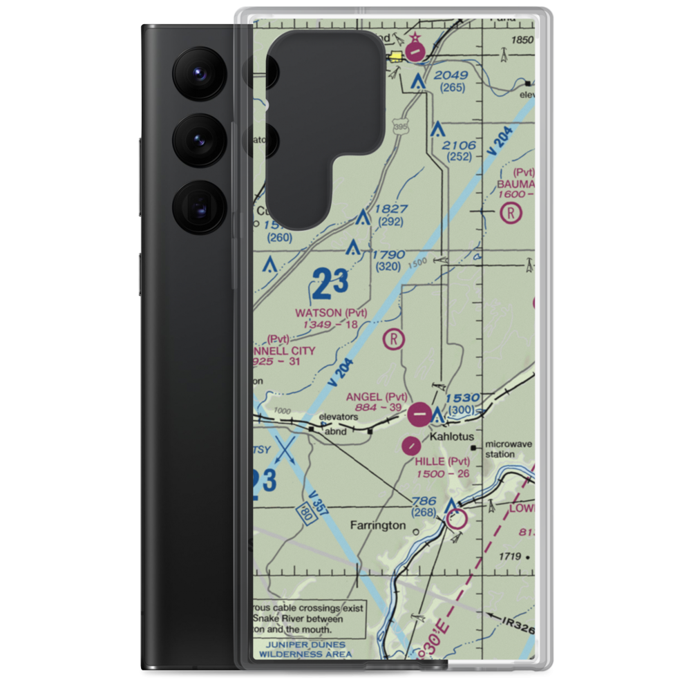 Watson Airport (3WA4) VFR Sectional Samsung Case Samsung Galaxy S22 Ultra model shown