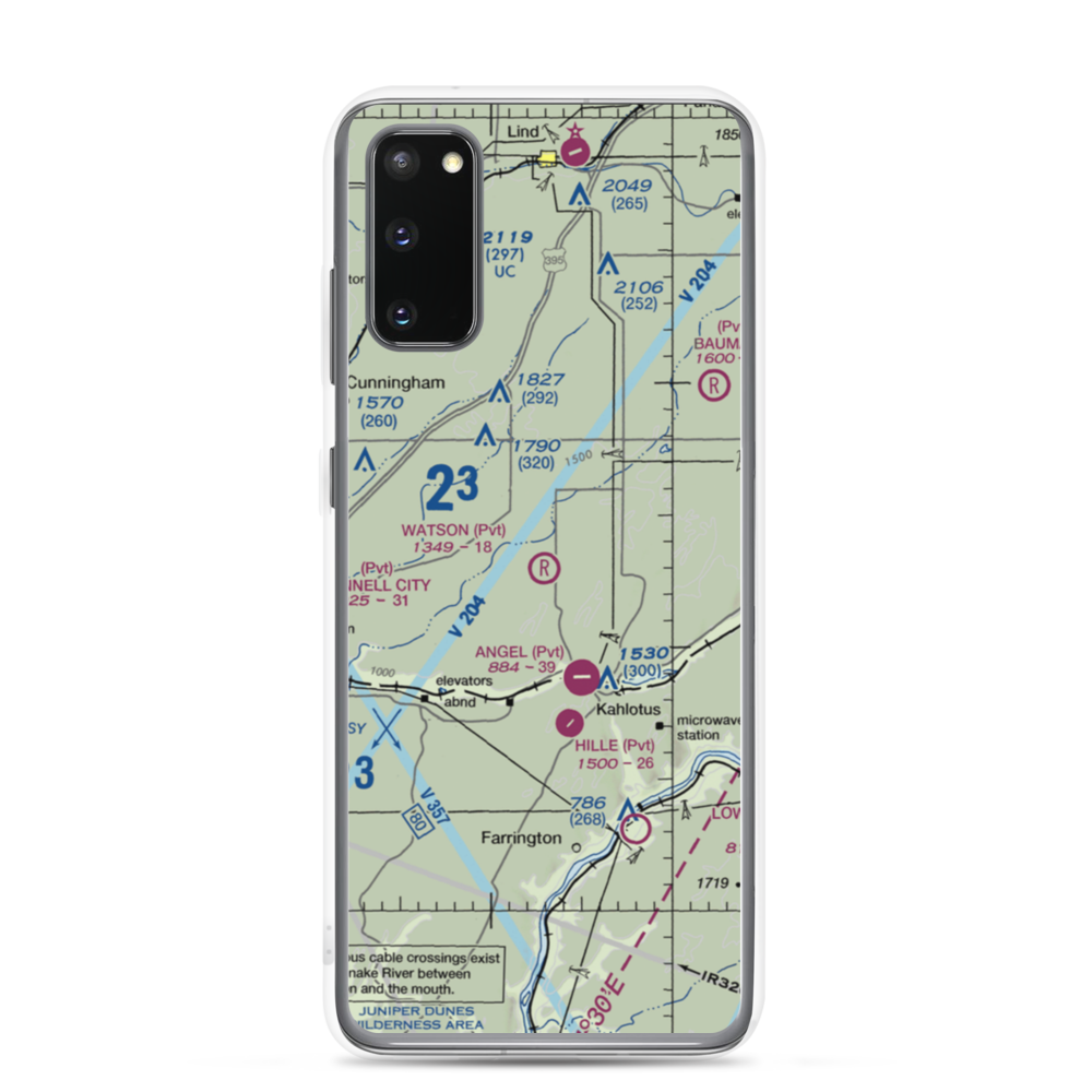 Watson Airport (3WA4) VFR Sectional Samsung Case Samsung Galaxy S20 model shown