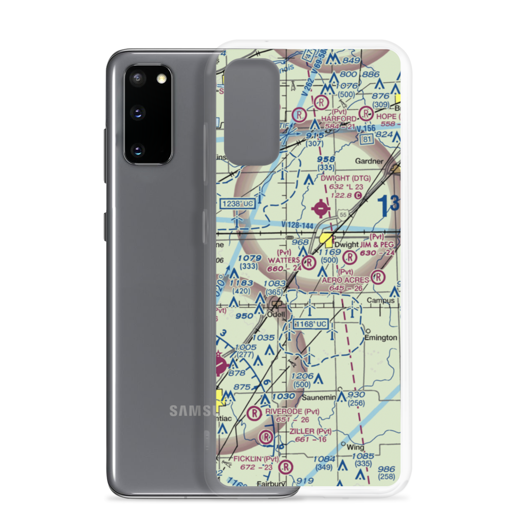 Watters Airport (2IL2) VFR Sectional Samsung Case Samsung Galaxy S20 model shown