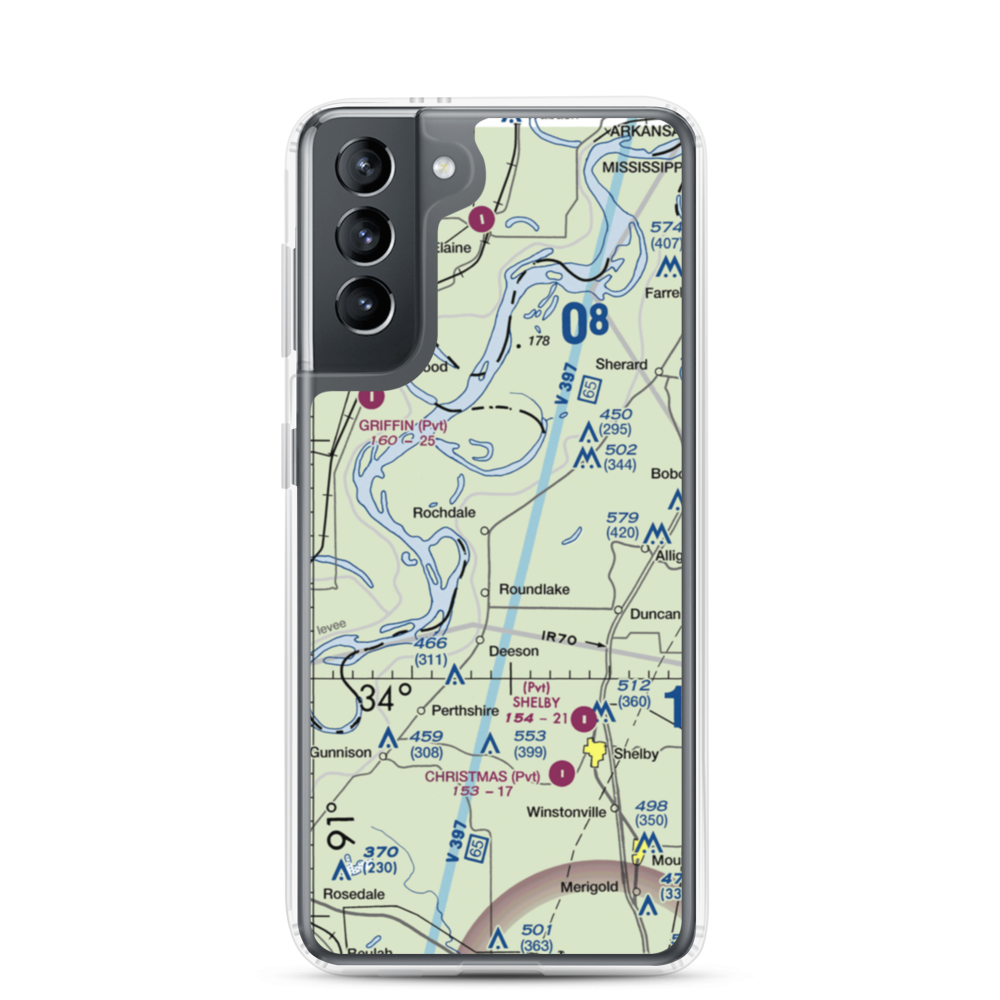 Watts Field (02MS) VFR Sectional Samsung Case Samsung Galaxy S21 model shown