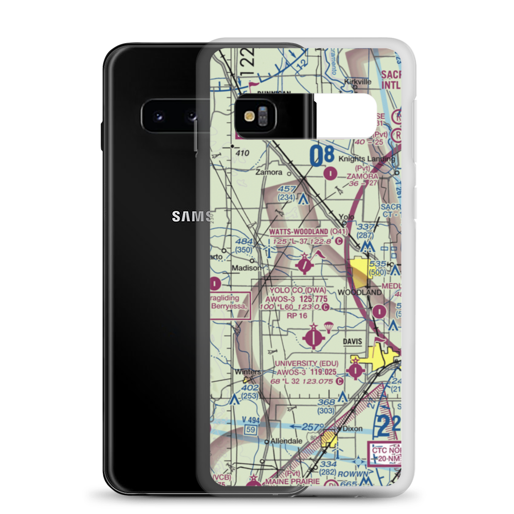 Watts Woodland Airport (O41) VFR Sectional Samsung Case Samsung Galaxy S10 model shown