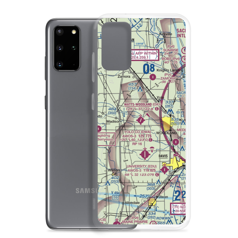 Watts Woodland Airport (O41) VFR Sectional Samsung Case Samsung Galaxy S20 Plus model shown