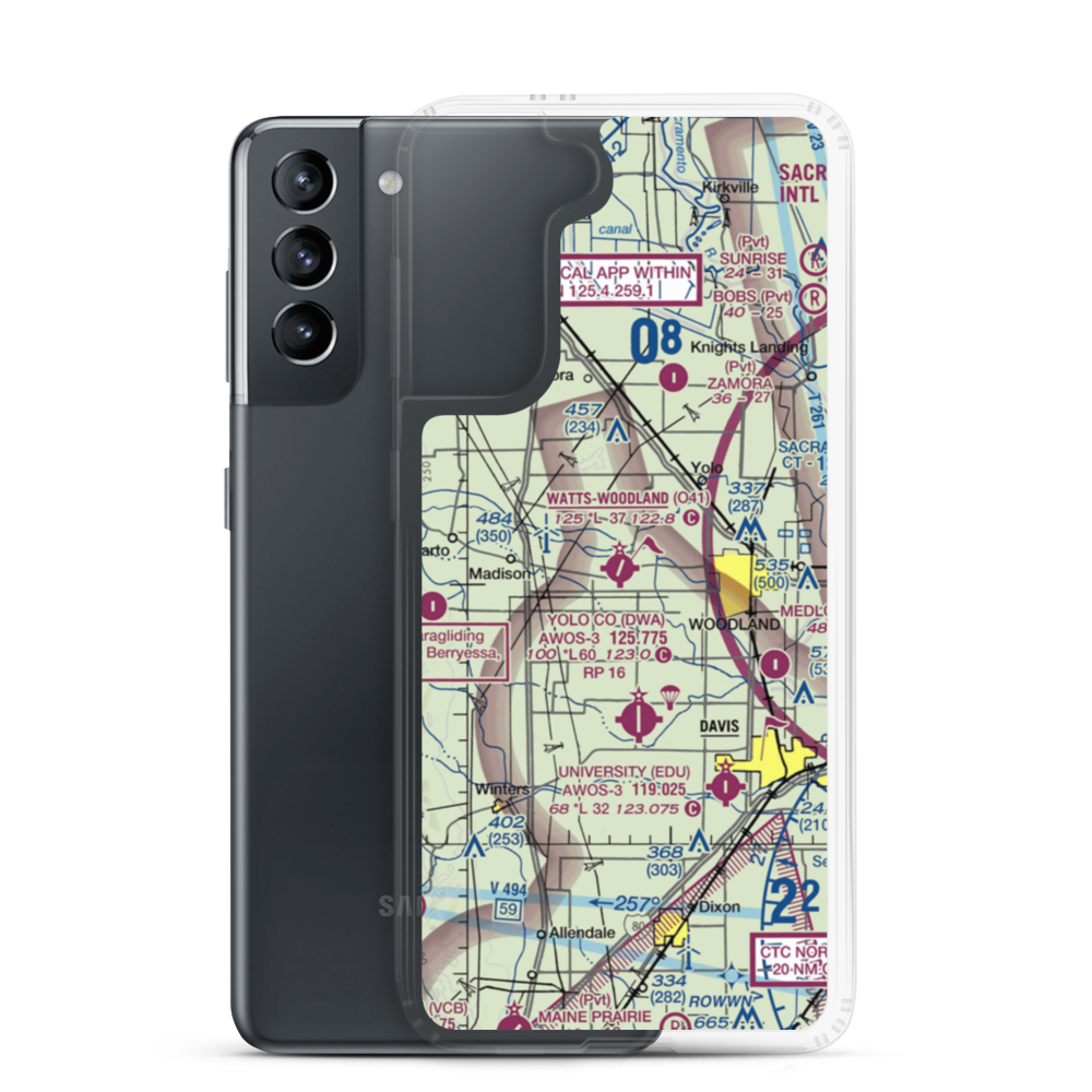 Watts Woodland Airport (O41) VFR Sectional Samsung Case Samsung Galaxy S21 model shown